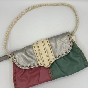 VTG 1980s Purse Shoulder Bag Color block Eclectic Retro Nostalgia